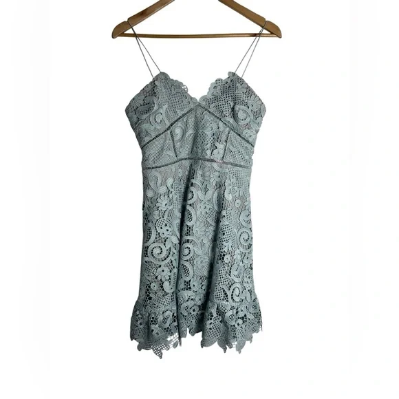 Self-Portrait Blue Lace Dress - Elevated Date Night - Vacation - Size 8 - Picture 7 of 7